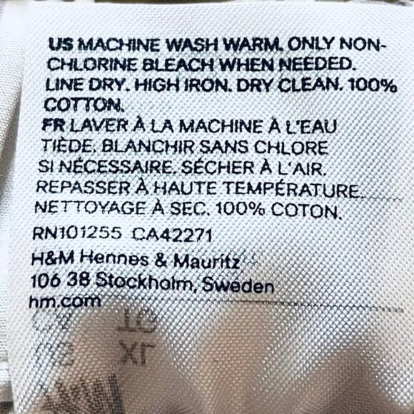 H & M Striped Wide Leg Pants in White/Beige (XL) New with Tag - Picture 10 of 10